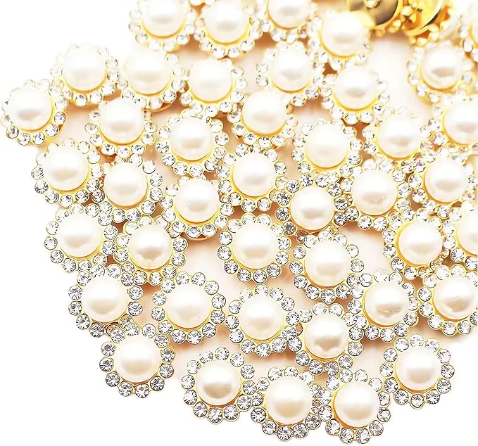 12mm 150pcs Imitation White Pearl Sew on Pearls Rhinestones, Crystal Glass Gem by Unknown