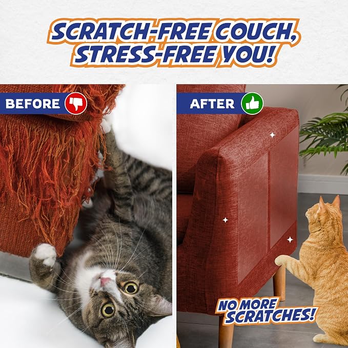 8 Pack Cat Scratch Furniture Protector Tape Sheets – Double-Sided Sticky - Image 4