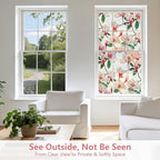 Kromapolis Window Privacy Film, Stained Glass Sticker Floral Window Clings - Image 4