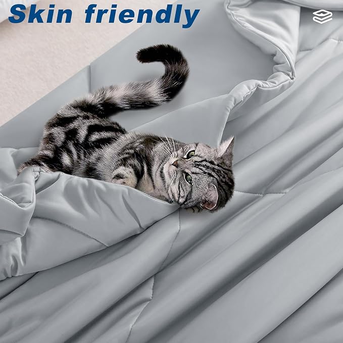 Cooling Comforter King Size, Double-Sided Cold Tech Fabric Quilted Bed - Image 5