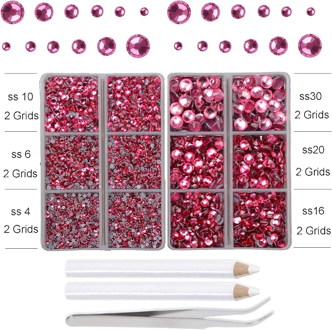 10000Pcs 2-Boxes Mixed Size Hot Fix Round Crystals Gems Glass Stones Hotfix - Image 3