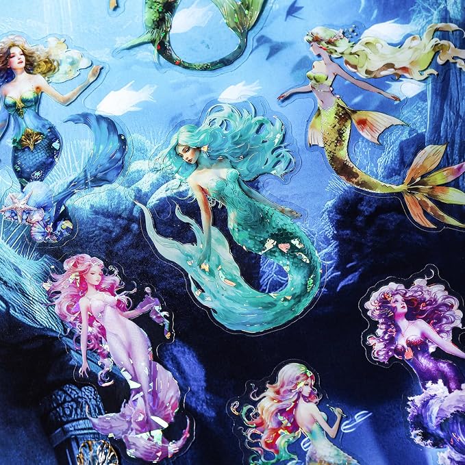 Yoksas Holographic Shiny Fantasy Mermaid Big Stickers by YOKSAS