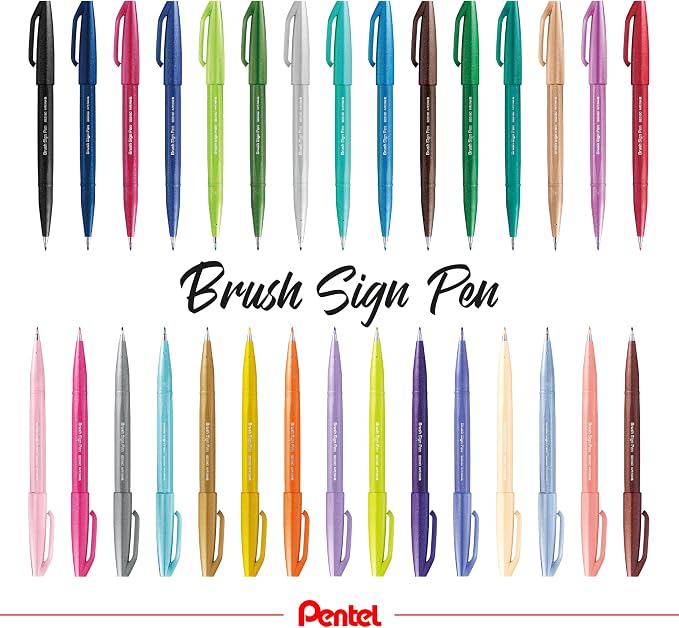 Pentel Fude Touch Sign Pen, Felt Pen Like Brush Stroke - Image 4