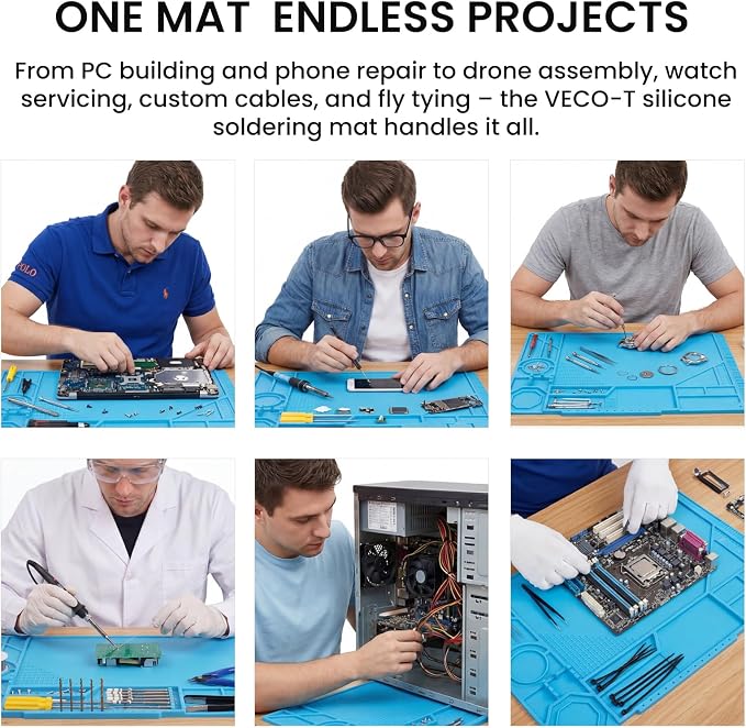 Silicone Soldering Mat with Soldering Stand, Heat Resistant 932°F, Large 20x14 - Image 7
