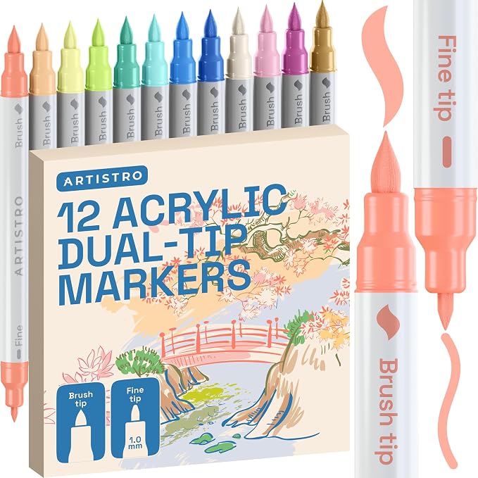ARTISTRO 12 Pastel Acrylic Paint Markers by ARTISTRO