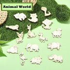 100 Pcs Unfinished Wooden Animal Cutouts Cute Blank Wood Slices - Image 6