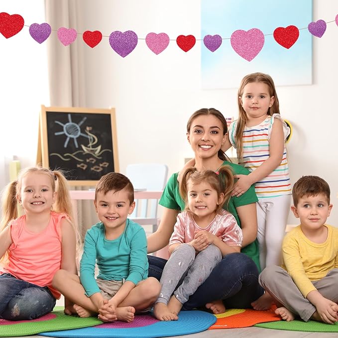 JarThenaAMCS 45Pcs Valentine's Day Glitter Heart Paper Cut-Outs - Image 7