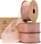 Vitalizart Rose Gold Ribbon Organza Sheer Ribbon 1 inch x 30Yd Handmade Fabric by Vitalizart