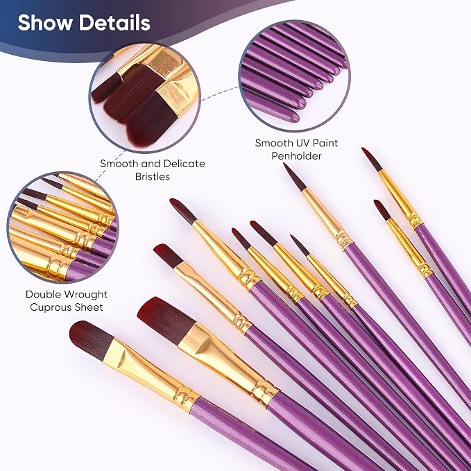 Paint Brushes Set, Oil Watercolor Acrylic Paint Brush, Artist Paintbrushes - Image 5