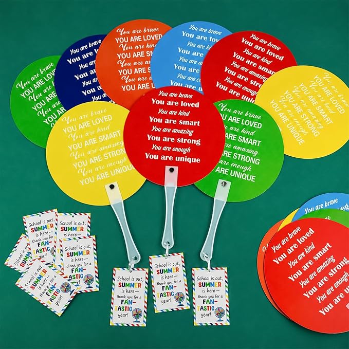 Cinrobiye 24 Pack Plastic Hand Fans Bulk, Colorful Handheld Cooling Fans - Image 3