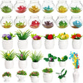 Tlence 29 Pcs Miniature Dollhouse Plants, Mini Artificial Potted Flowers by Tlence