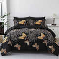Yogeneg 7 Piece Bed in a Bag King Size Comforter Set Black Bedding Set by YOGENEG
