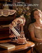 ROKR 3D Wooden Puzzle Harp Music Box, Building Model Kit - Image 3