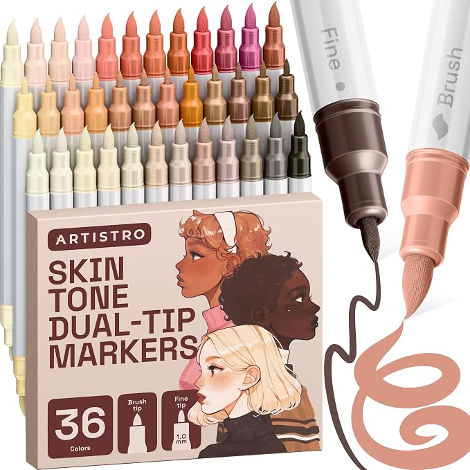 ARTISTRO 36 Skin Tones Acrylic Paint Markers by ARTISTRO