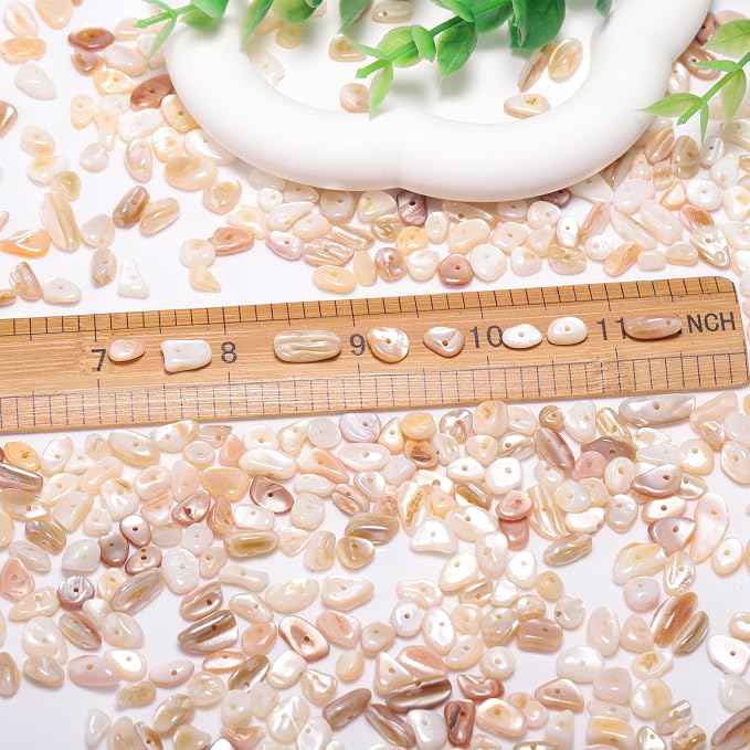 400pcs Natural Chip Shell Beads - Image 2