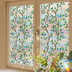 Foliage Pattern Decorative Window Film Privacy, Faux Stained Glass Window Cling - Image 9