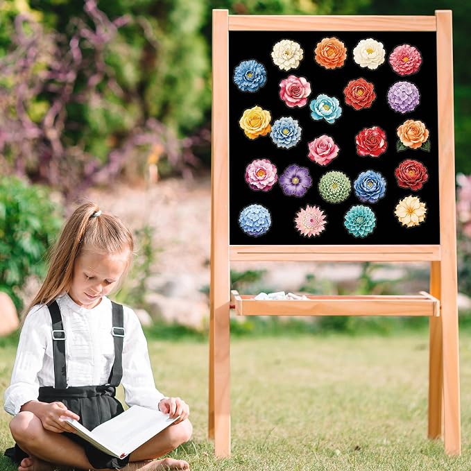 56Pcs Flower Stickers Transparent Aesthetic Flowers Stickers - Image 5