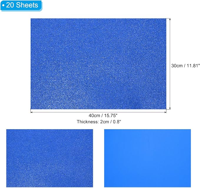 PATIKIL 20 Sheets 2mm Glitter Foam Sheet - Image 2