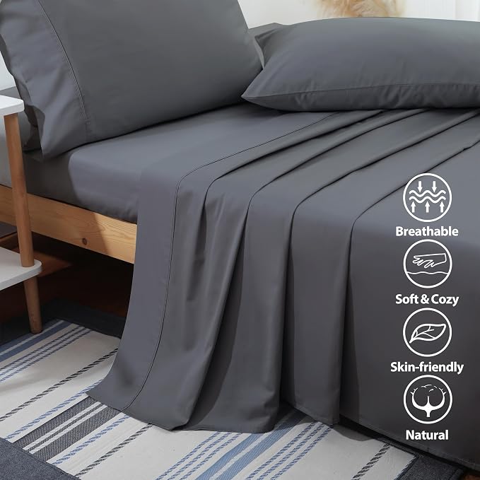Flat Sheet Only 2 Pack, Full Size 400 Thread Count 100% Egyptian Cotton Flat - Image 3