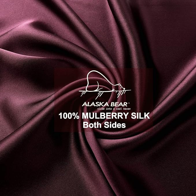Queen Silk Pillowcase and Random Color Silk Scrunchie Gift Set ALASKA BEAR - Image 4