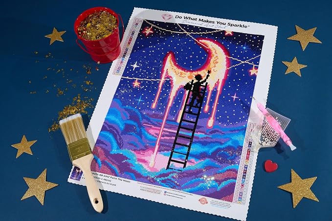 DIAMOND ART CLUB Paint the Moon Diamond Painting Kit, Fun DIY Crafts - Image 5