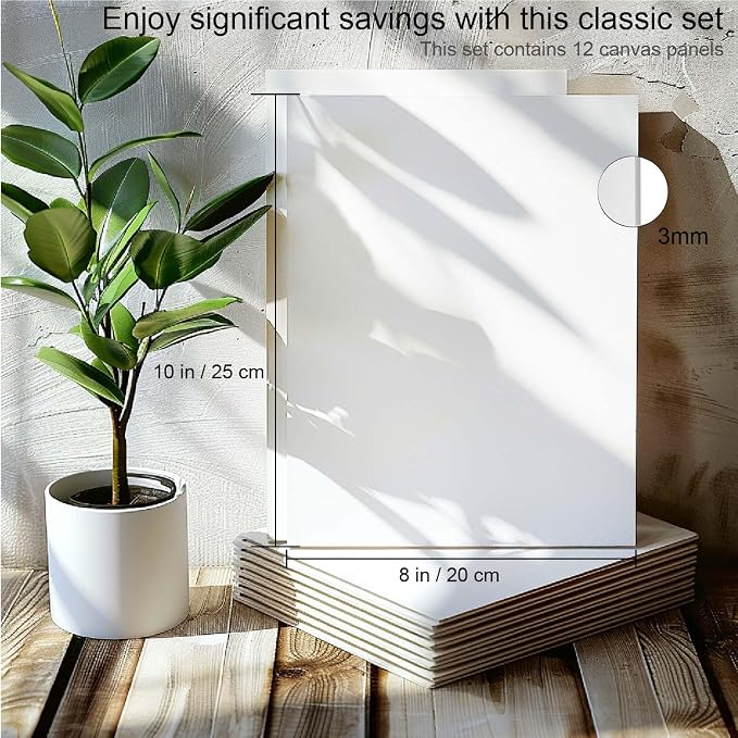 AETEXA Canvases for Painting 8x10 Inch, Canvas Bulk Pack of 12, 8 oz Primed - Image 2