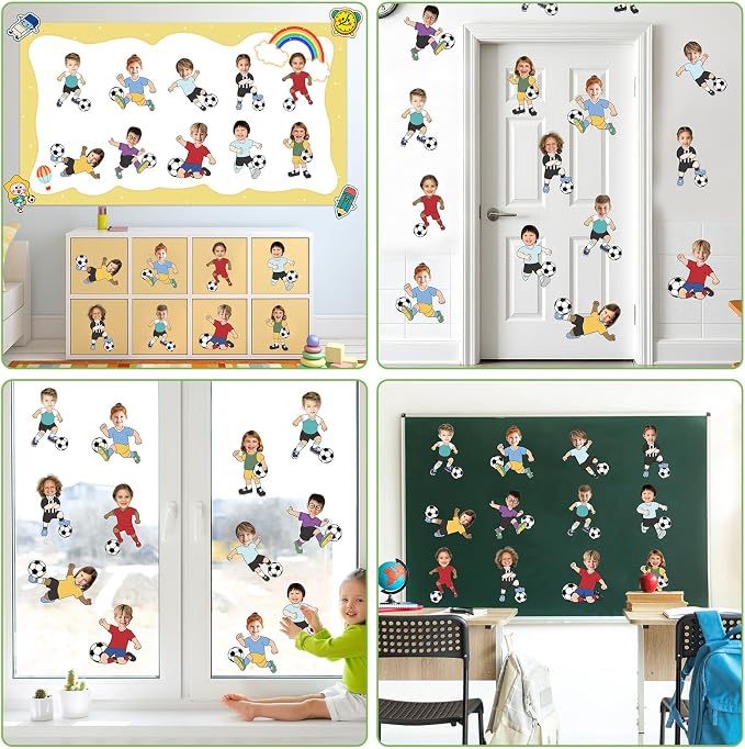 OBUSATT 60 Pcs Soccer Player Theme Cutouts Soccer Bulletin Board Decorations - Image 7
