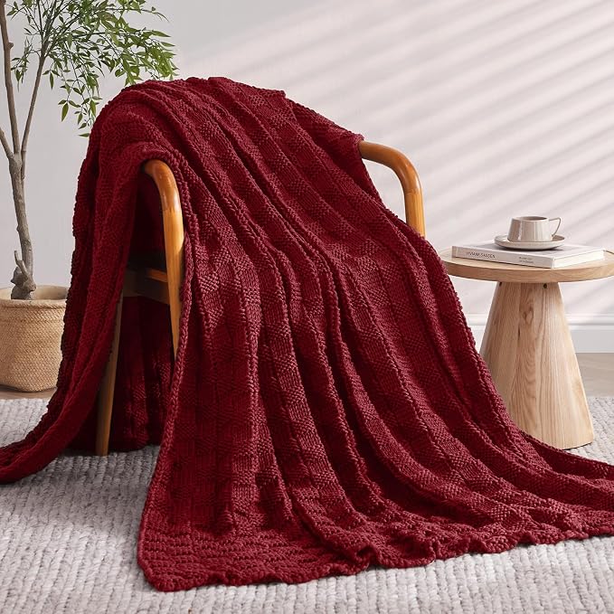Knitted Weighted Blanket for Adults, Breathable Chunky Knit Blanket, Cooling - Image 2