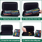 SIQUK Green EVA Dice Case with Detachable Tray and Handle - Image 5