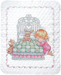 Tobin Bedtime Prayer Girl Quilt Stamped Cross Stitch Kit, 36 by 43-Inch by Design+Works+Crafts