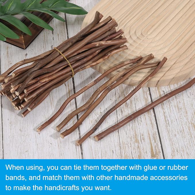 PATIKIL 50 Pcs / 2 Size Wood Log Sticks, 0.2-0.5inch in Diameter Natural - Image 4