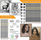 KALOUR 26-Piece Professional Sketch Pencil Set, 4H to 14B Graphite Pencils | - Image 3