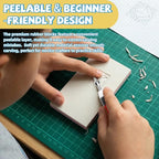 17 Pack Linoleum Block Stamp Making Kit, 3 Ink Pads, Brayer Roller & 6 Type - Image 6