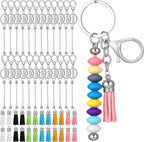 48 Pcs Beadable Keychains: Modern DIY Keychain Supplies - Image 8