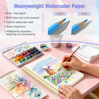Creazic Watercolor Paper Pad, 5.5"x8.5" 140lb/300g Cold Press Watercolor - Image 4