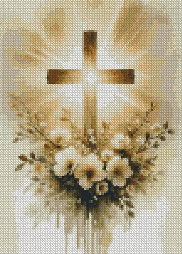 MjhRcll Crucifixion Stamped Cross Stitch Kits, Cross Stitch Ornament Kits - Image 2