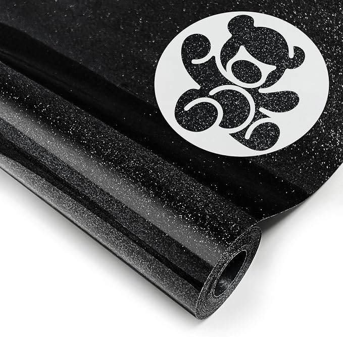 DUEUIOE Black Glitter HTV Heat Transfer Vinyl Roll by Unknown