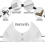 Bstorify Square Scrapbook Photo Albums 80 Pages White Thick Paper, Metal Corners - Image 3