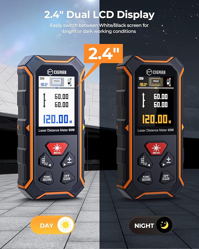 Dual Laser Measuring Tool, CIGMAN 393Ft Bilateral Laser Measurement Tool Color - Image 3