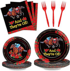 Qyeahkj 100PCS Derby Day Plates and Napkins Party Supplies Horse Racing by Qyeahkj