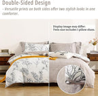LEMIROE Floral Cotton Comforter Twin Size 2Pcs - Image 4