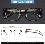 Blue Light Blocking Glasses Vintage Half Frame UV Clear Lens Anti Eyestrain - Image 3