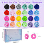 JQEEYGV Friendship Bracelet Kit, 2 Boxs 7300Pcs Clay Beads - Image 5