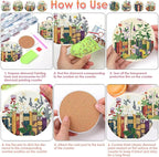ijbnhd 8 Pcs Diamond Art Coasters Kits Books Diamond Painting Coasters | Books - Image 7