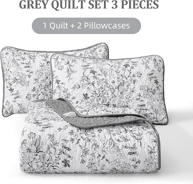 WONGS BEDDING Quilt Queen Size, Botanical Quilt - Image 8