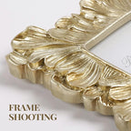 Cuspin Gold Picture Frame 5x5 Frames, Vintage Ornate Frame Palm Leaves Textured - Image 4