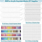 350Pcs Acrylic Keychain Blanks Clear Acrylic Round Ornament Blank - Image 2