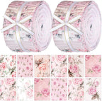 Hosuly 40 Pcs Pink Rose Floral Jelly Fabric by Hosuly
