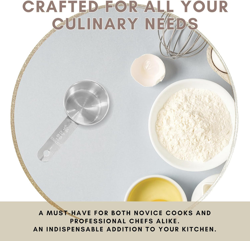 1/4 Cup Stainless Steel Measuring Cup | Sturdy Metal 60 ml | 60 cc | 2 oz | Single Cup for Wet and Dry Ingredients | Great for use as 1/4 Cup Dog Food Scoop - 12 PK