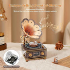 3D Wooden Puzzle Mechanical Gramophone, Wood Model Kits - Image 7